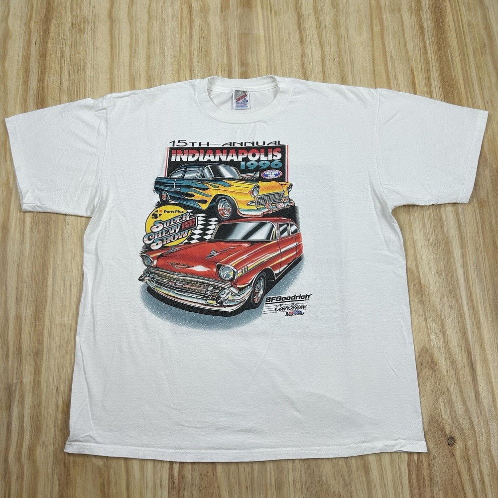 Vintage 1996 Super Chevy Show T-Shirt‎ 15th Annual BF Goodrich XL White